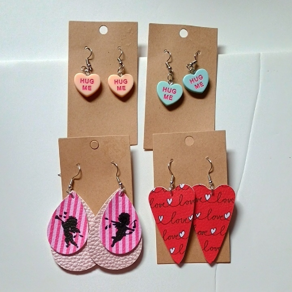 Heart and Teardrop Earrings Set